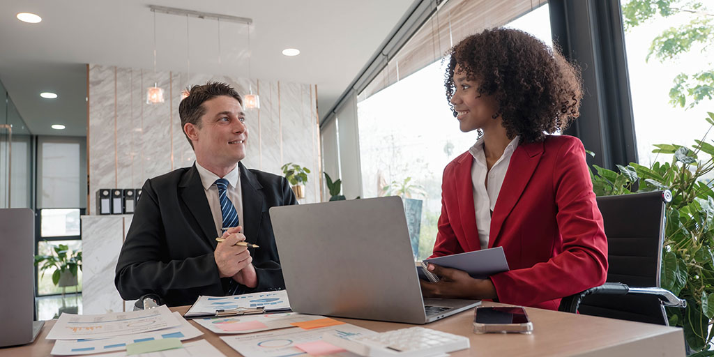 Business Financial, Accountant Discussing With Partner Are Meeting To Audit Finance Planning Sales To Meet Targets Set In Next Year. Stock Market Concept..